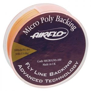 Fill up your reel with the Airflo Micro Poly Backing. AMPB is the most popular backing material on the market, coated to ensure it's longevity. Fly line backing serves two basic purposes. The first is to fill up your reel so that your fly line completes the filling of your reel to within, say, 1/8th inch of the spool capacity. The second is to still stay connected when a big fish strips of all your fly line.