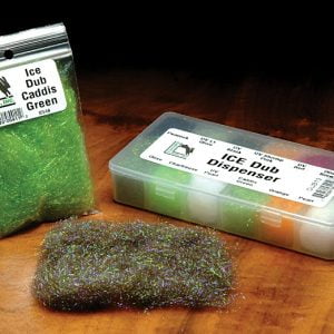 One of Hareline Dubbin's most popular products the Ice Dub comes in a large variety of colours. The Sparkle it gives is amazing and its easy to use