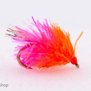 florescent orange and pink blob with sparkler tail also known as a smelly blob scaled